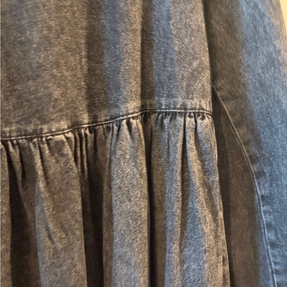 Idem Ditto Gray Washed Cottagecore Prairie Western MIDI Dress w/ Pockets M - Picture 6 of 16